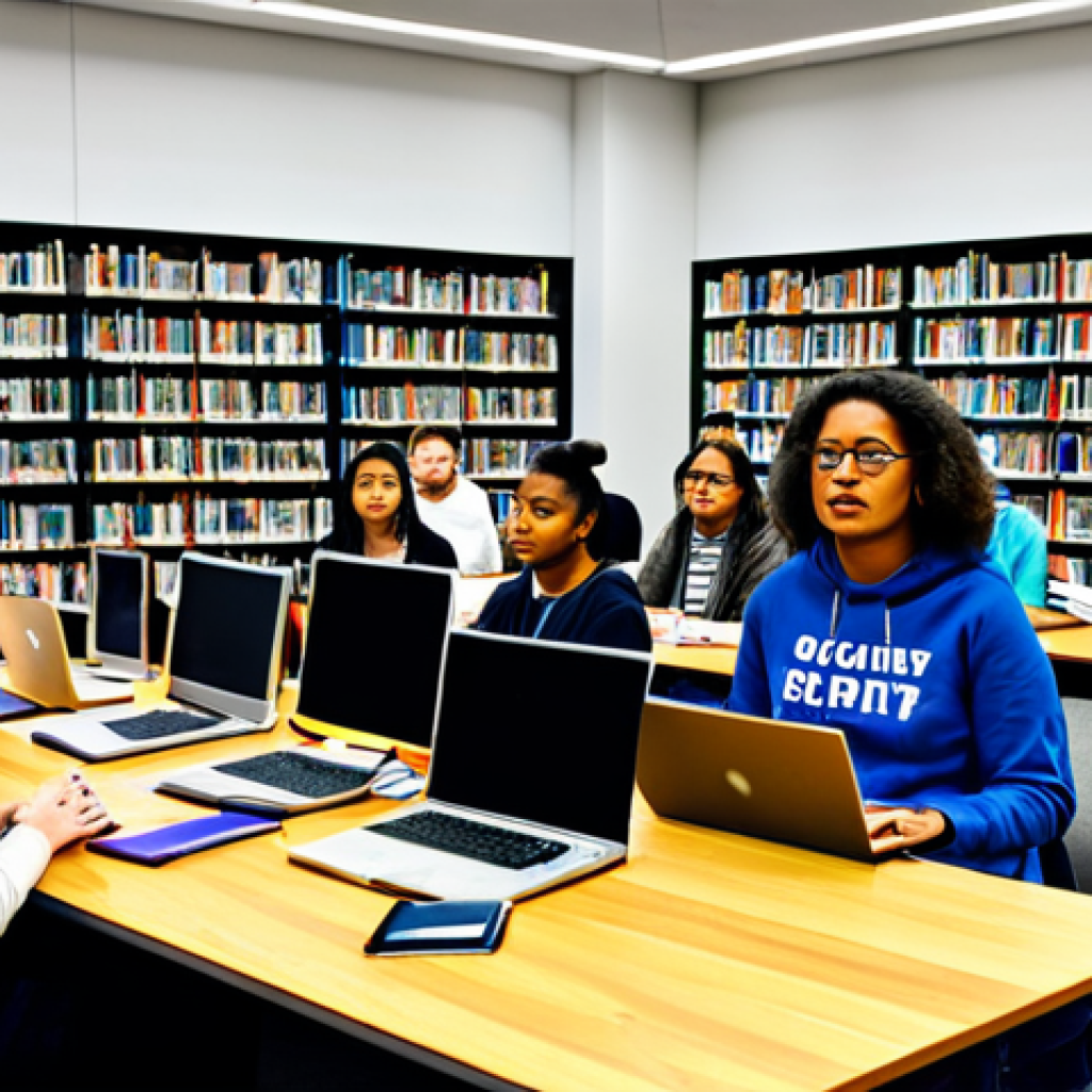 디지털 컴패니언십과 개인정보 보호 - **

"A diverse group of people attending a digital literacy workshop in a modern library. Participan...