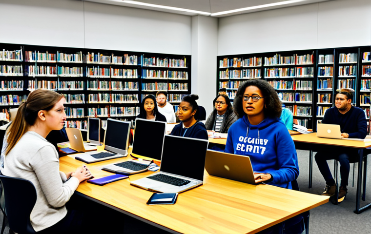 디지털 컴패니언십과 개인정보 보호 - **

"A diverse group of people attending a digital literacy workshop in a modern library. Participan...