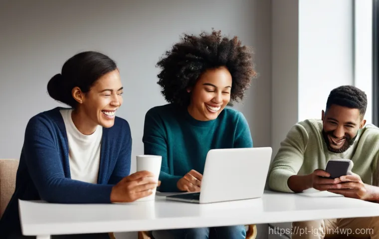 디지털 컴패니언십 관련 커뮤니티와 포럼 - **Prompt 1: The Joy of Digital Connection**
    "A diverse group of adults and young adults, spannin...