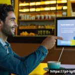 Home 12 디지털 컴패니언십의 문화적 차이 - **Prompt:** A Portuguese woman in her late 30s, dressed in stylish casual clothes, is politely inter...