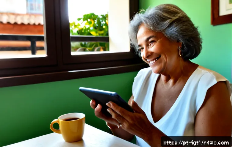 Home 17 디지털 컴패니언십의 성공 사례 분석 - Photorealistic lifestyle scene in a bright São Paulo apartment, an older Brazilian woman smiling war...